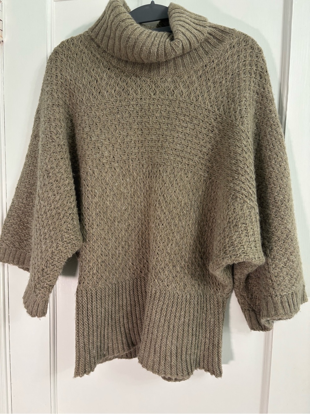 Philosophy Taupe Textured Cowl-Neck Sweater